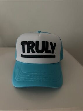 TRULY Turquoise and White Foam Mesh Trucker Hat